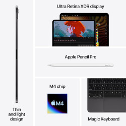 Open Box New Apple iPad Pro 11-Inch (M4) | 1TB Storage | 16GB RAM | Wi-Fi (Silver) - Non-Activated